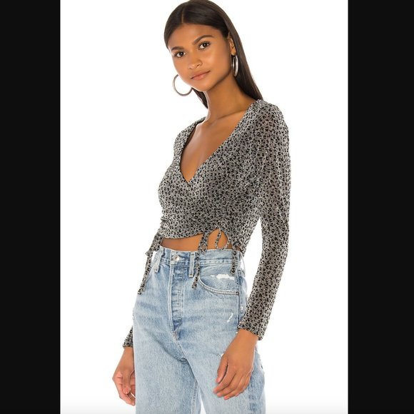 Superdown Syna Ruched Leopard Print Top Size XS - Picture 4 of 15